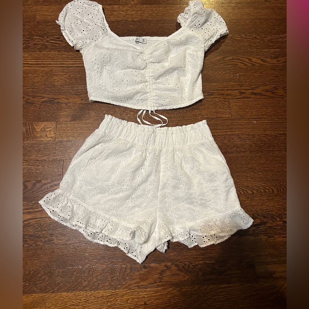 Hollister white matching set